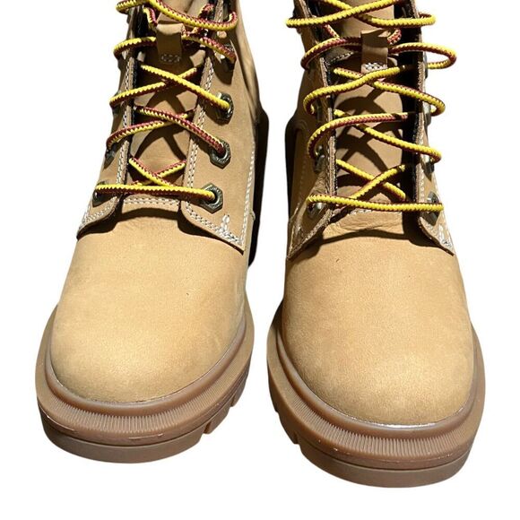 Timberland Boots WMNS 6 Allington 6-Inch Lace-Up High Heel Wheat Nubuck Leather - Picture 3 of 14